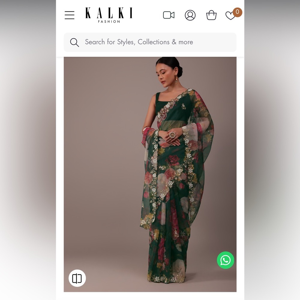 Green Floral Saree